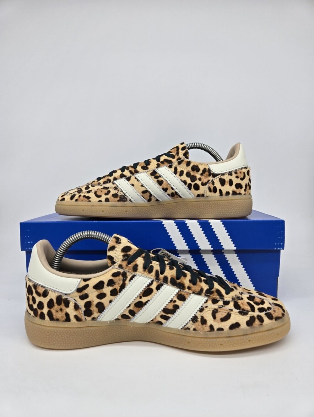 adidas Women's Leopard Print Athletic Sneakers in Tan, Black & Cream - Picture 6 of 8